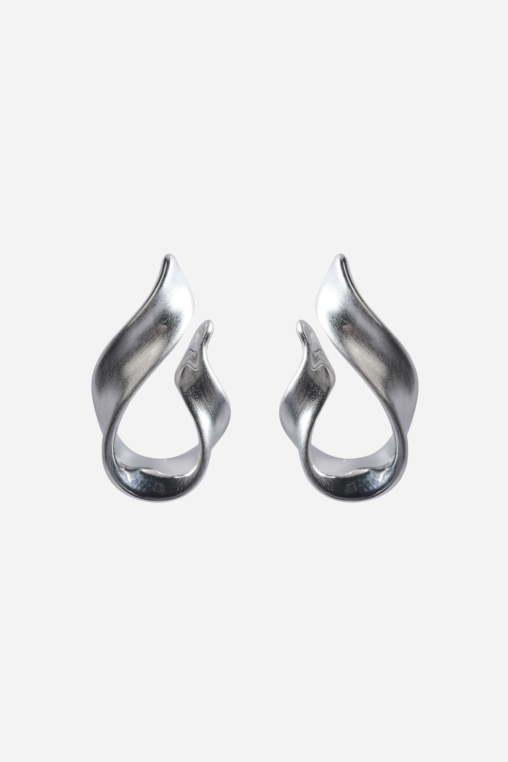 Molten Silver Twist Earrings